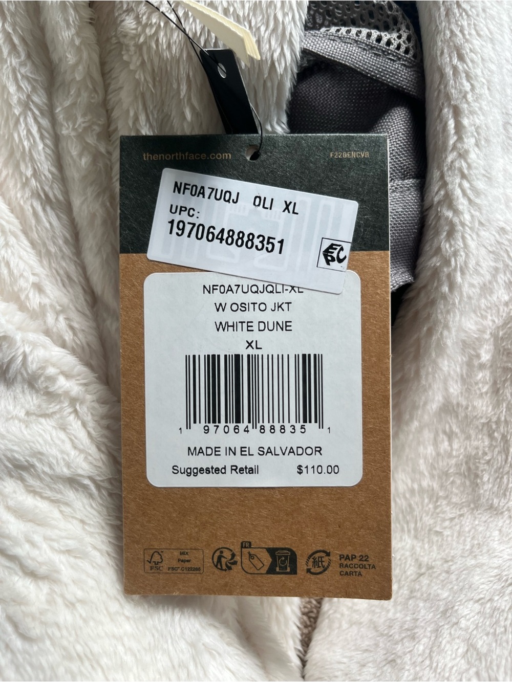 The North Face Cream Fleece Full-Zip Jacket - Picture 7 of 9